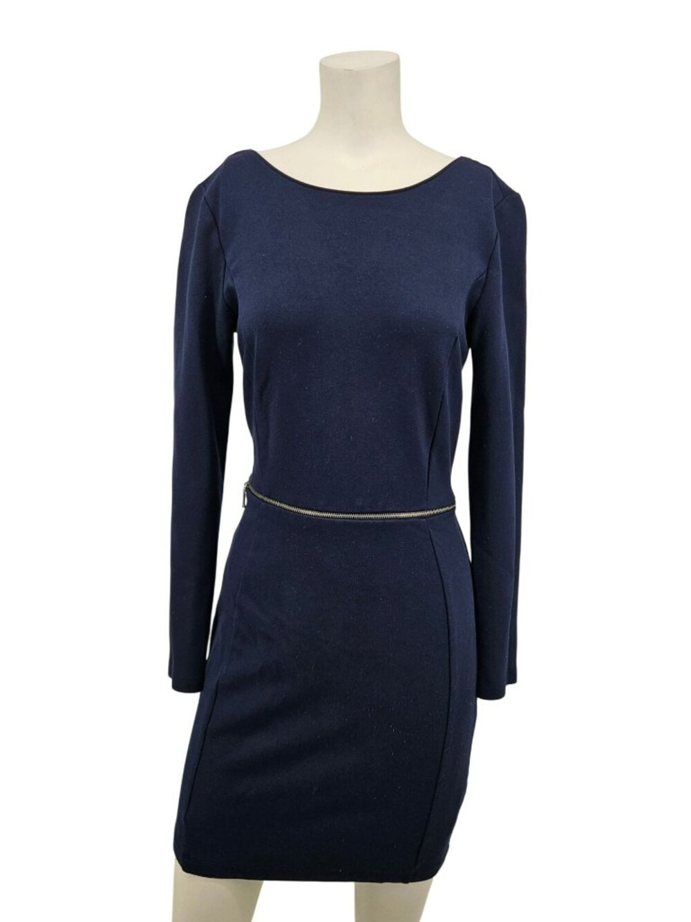 Zara Trafaluc Navy Long-Sleeve Mini Dress Zipper Size L